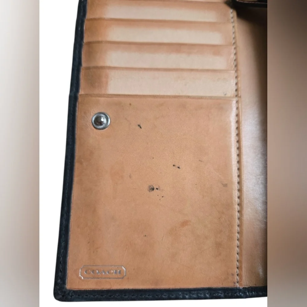 Coach Black Embossed Leather Wallet - Picture 8 of 11